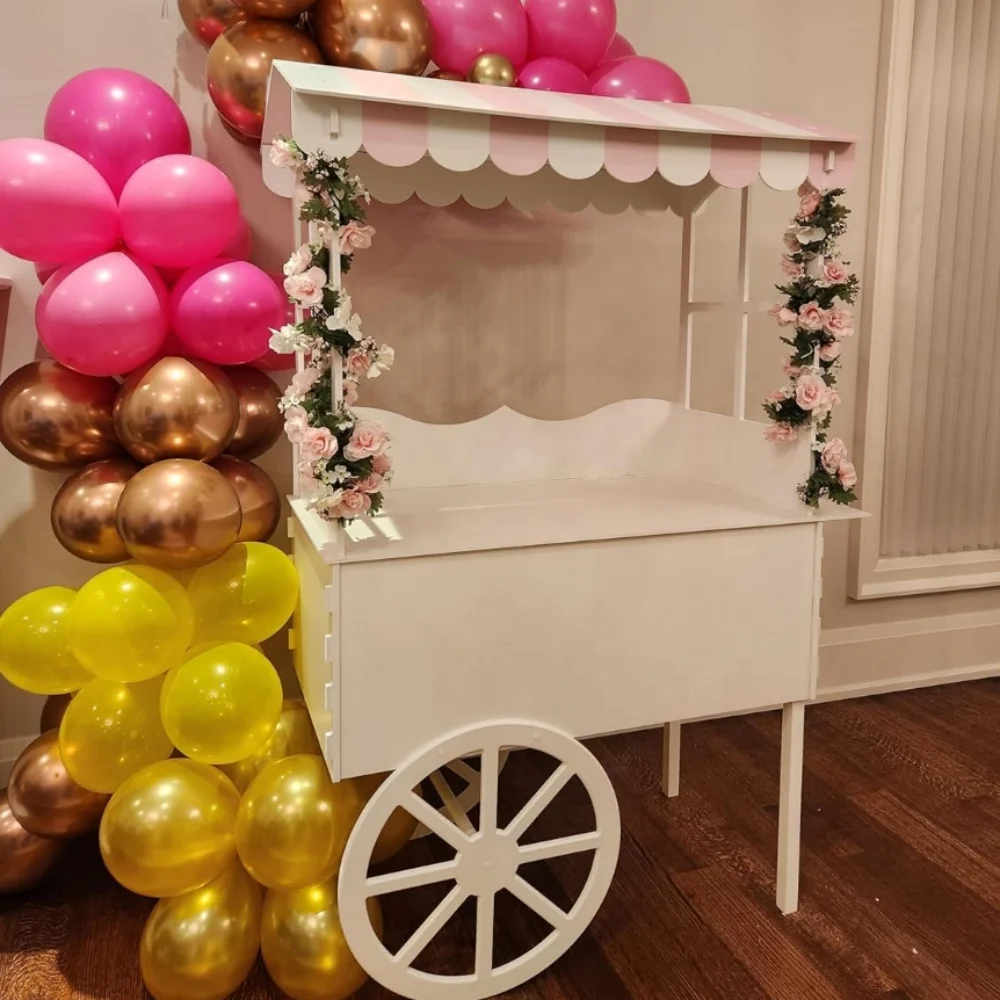 Wedding Gardening Christmas Easter Graduation Craft Show Decorative PVC Float Display Stand with Wheels
