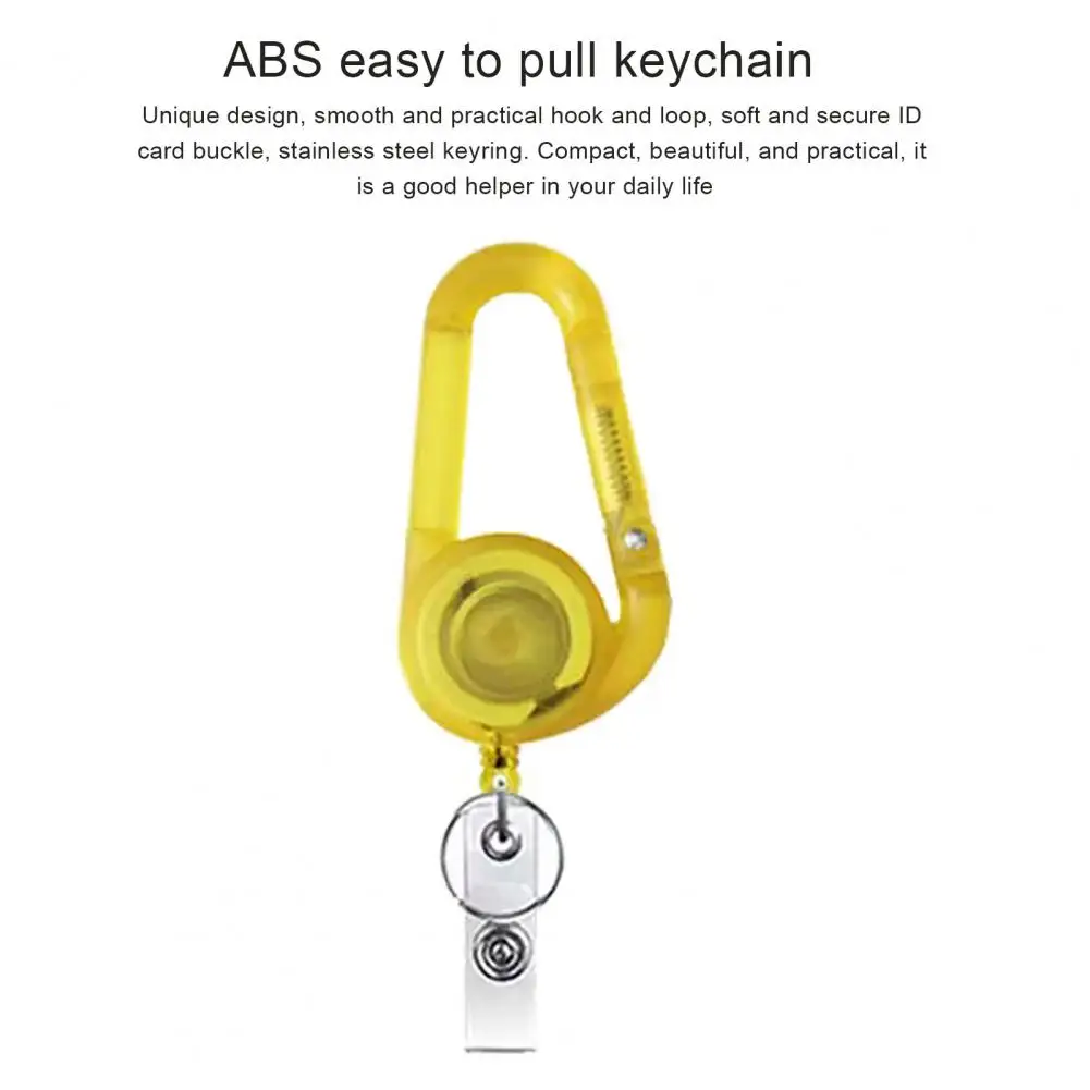 ตัวยึดป้ายหดเก็บได้รีลสแตนเลสสตีลที่ใส่พวงกุญแจแบบพกพาป้ายหดเก็บได้หนักน้ำหนักเบาสำหรับติดป้าย