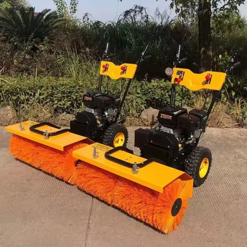 6.5HP Power Sweeper 80cm Snow Sweeper Machine Walk Behind Brush Sweeper Artificial Turf Cleaner Outdoor Driveway
