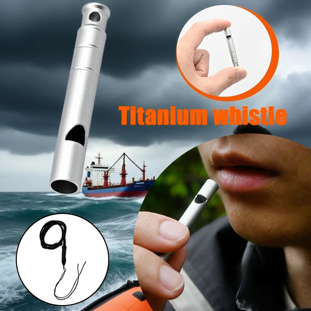 1 Pcs Titanium Alloy Survival Whistle 120 Decibels Compact And Lightweight Suitable For Hiking Camping And Survival Training