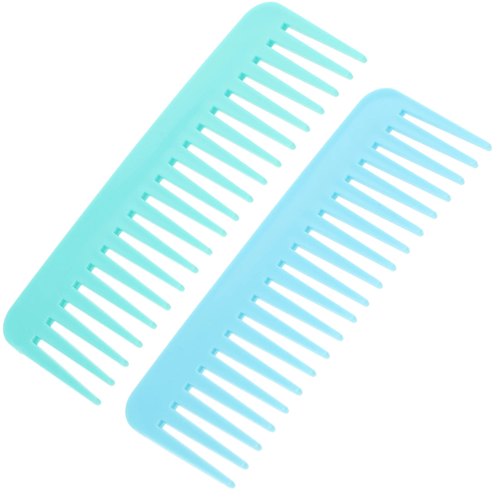 

2 Pcs Flat Thick Wide Tooth Comb Fade Detangler Quo Fin Barber Women Scalp Massage Stylish