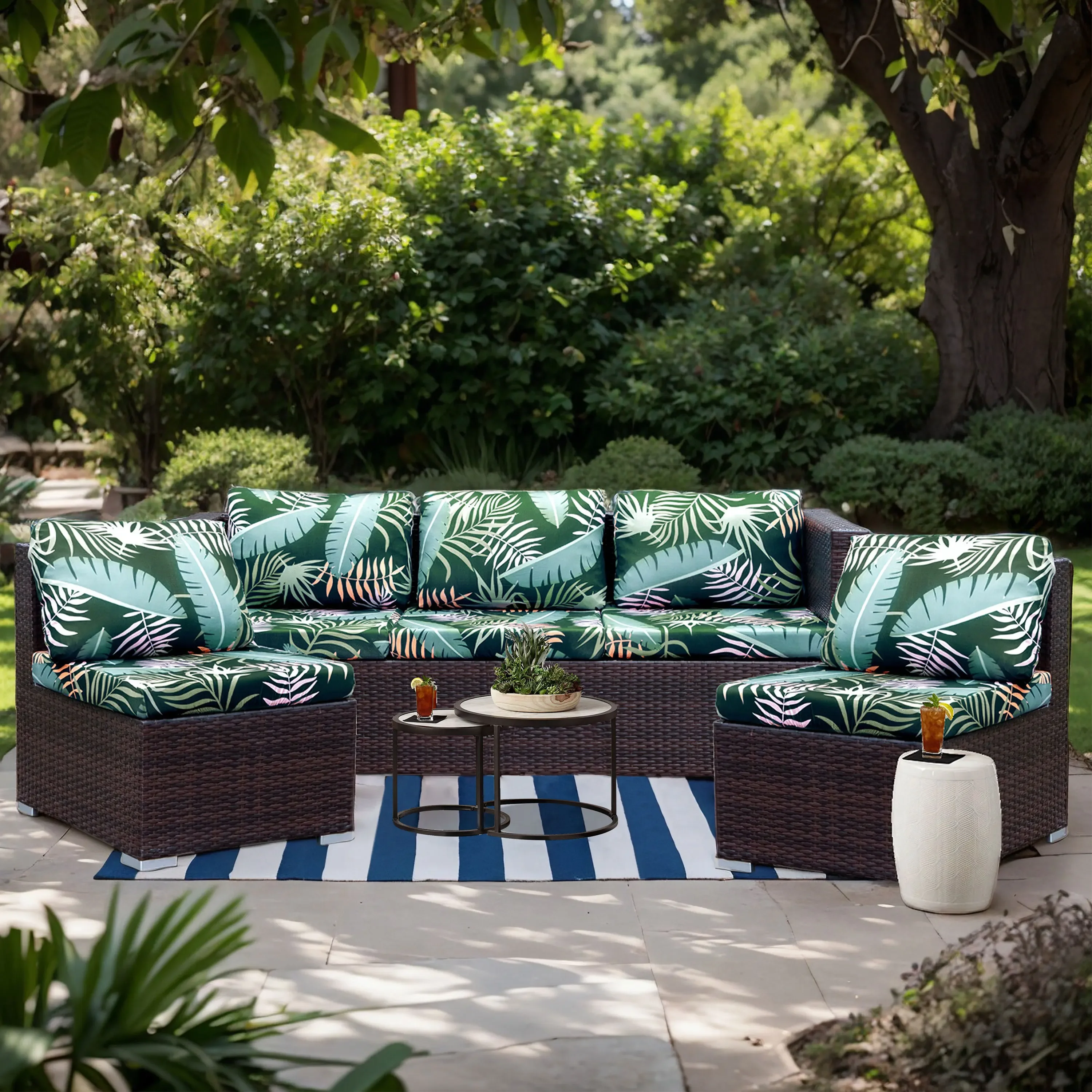 Fashion Modern Leisure Style Fashion Outdoor Cushion Cover Couch Slipcover Flexibility Porch Furniture Patio Stretch Protector