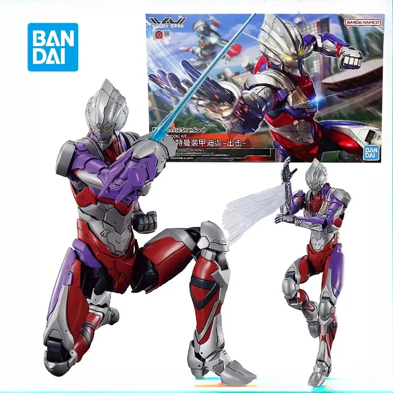 In Stock Bandai Original  Figure-rise FRS Ultraman Tiga Anime Action Figures Assembly Toys Kids Collectible Model Hoilday Gifts