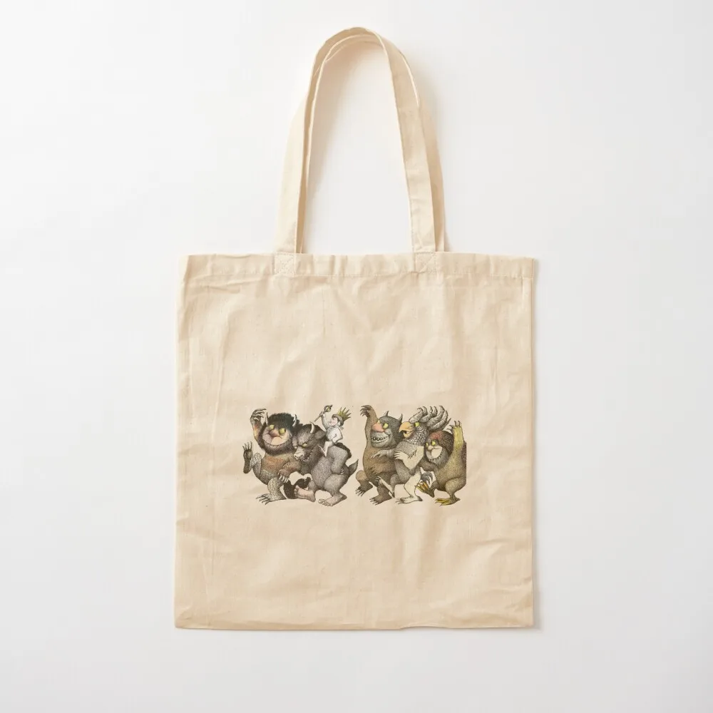 Wild Things Romp Graphic Tote Bag personalized tote bag Canvas stote bag Fabric