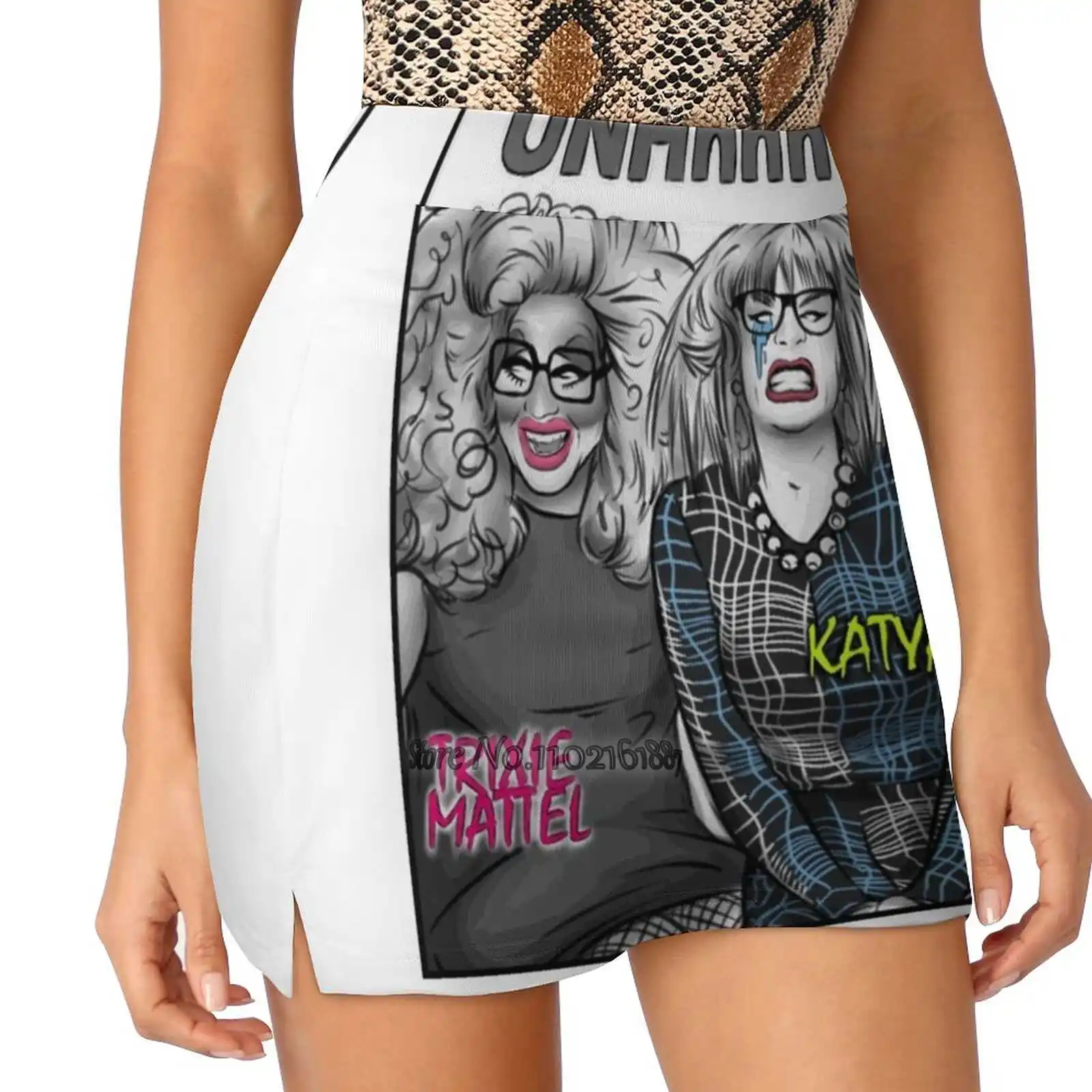 

Unhhh Katya Trixie Tennis Golf Skirt Sexy A-Line Harajuku Shorts Skirt With Phone Pockets Skort Katya Trixie Unhhhh Trixie