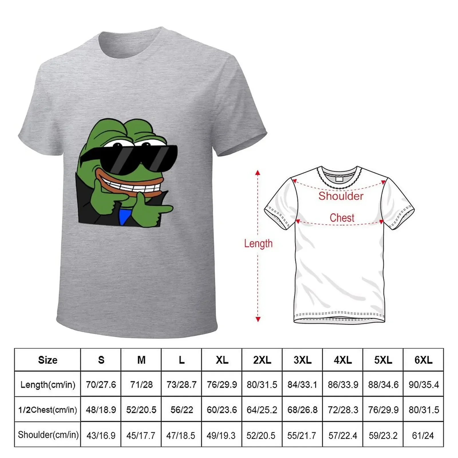 pepe cool finger guns T-Shirt Short sleeve tee Blouse slim fit t shirts for men