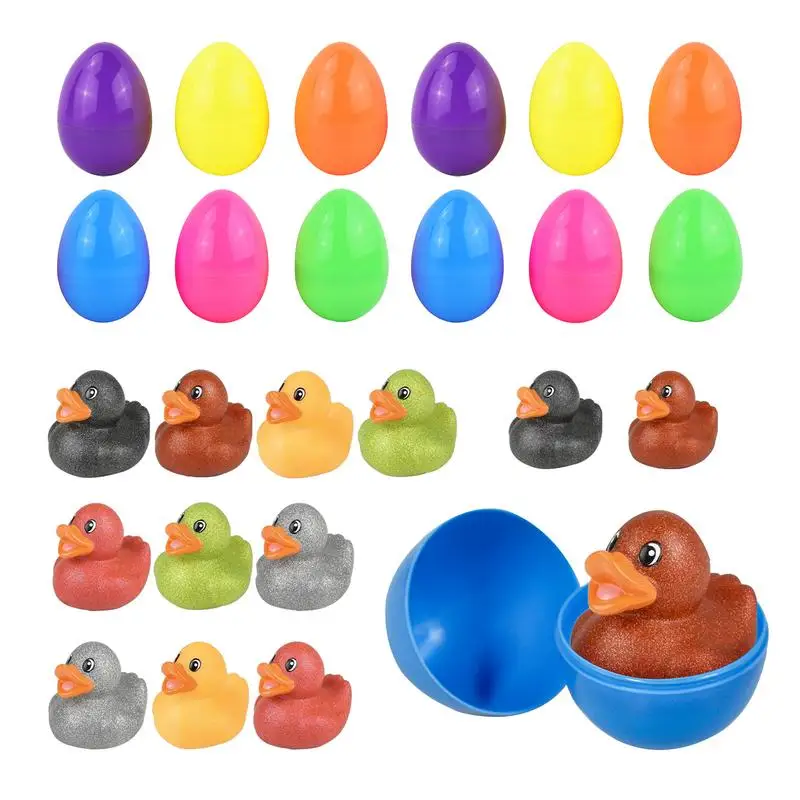 Easter Egg Filled With Rubber Ducks Easter Rubber Ducks Toys Bright Colorful Prefilled Easter Eggs For Carnival Favors Gift Bag