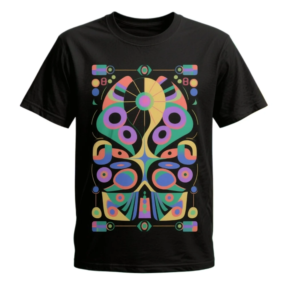 

Creative Design Visionary & Psychedelic Totems Graphic Printed T-Shirt. Summer Cotton Short Sleeve O-Neck Mens T Shirt S-3XL