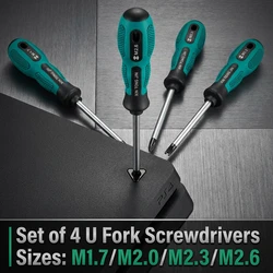 4Pcs Screwdriver Set U-Shape Head Precision Screw Drivers Hand Tool Kit Cr-V Professional Spanner Screwdriver Kit for Repair