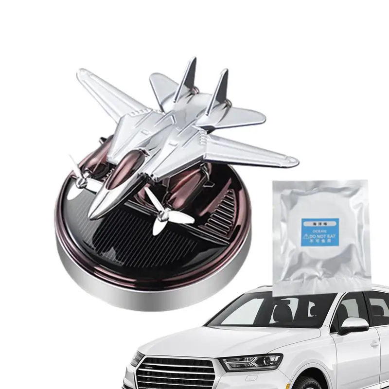 Solar Powered Car Diffuser Aircraft Car Air Fresheners For Purifying Odor Rotating Solar Powered Car Aromatherapy Car Decoration