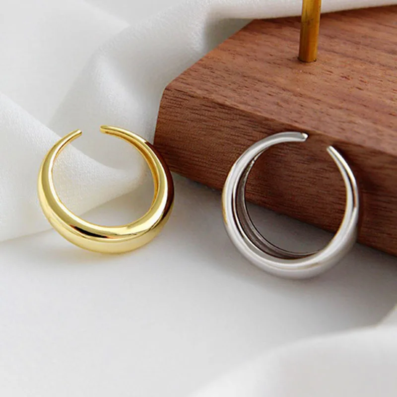 

925 Sterling Silver Smooth Surface Adjustable Rings For Women Wedding Luxury Quality Jewelry Accessories Wholesale Jewellery