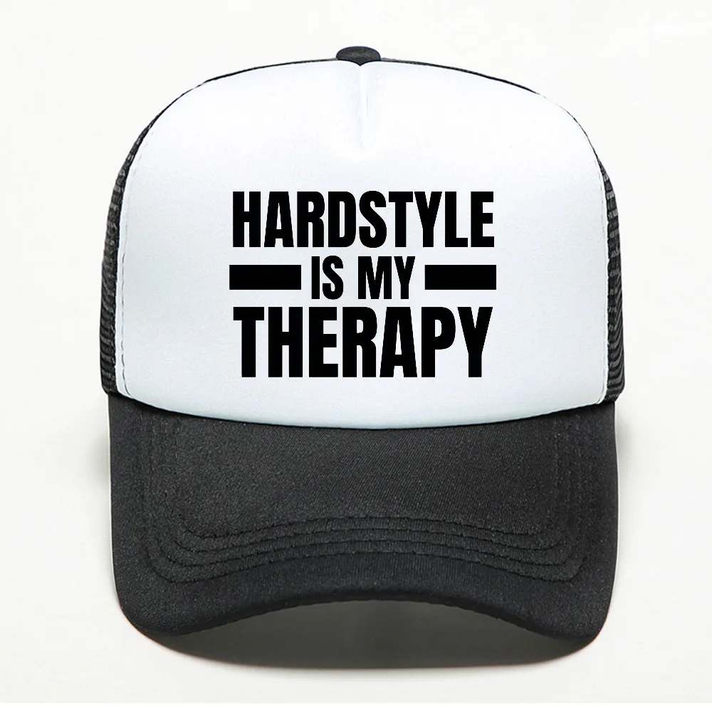 Hardstyle Is My Therapy baseball cap Music Hardcore Dance DJ Party for Men Vintage Hip hop hat casual breathable mesh sun hats