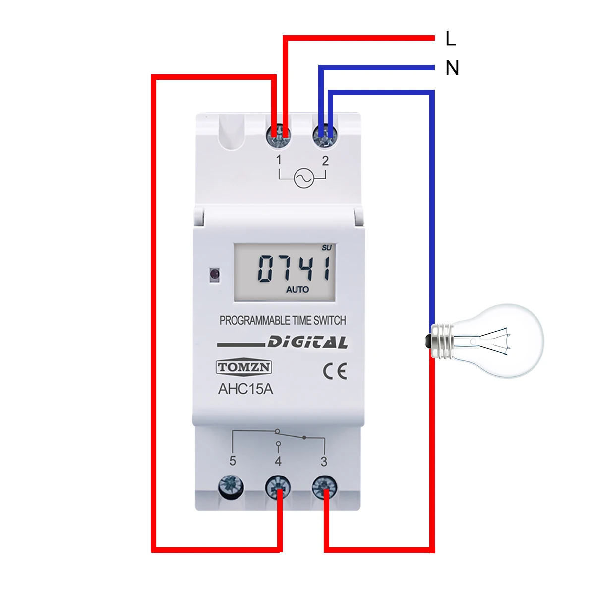 TOMZN Din Rail single phase Weekly 7 Days Programmable Digital TIME SWITCH Relay Timer Control AC 220V 230V 12V 24V 48V 16A