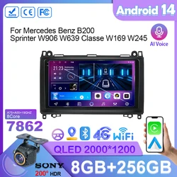 Android auto car Radio For Mercedes Benz B200 Sprinter W906 W639 Classe W169 W245 Multimedia car Stereo audio Player Navigation