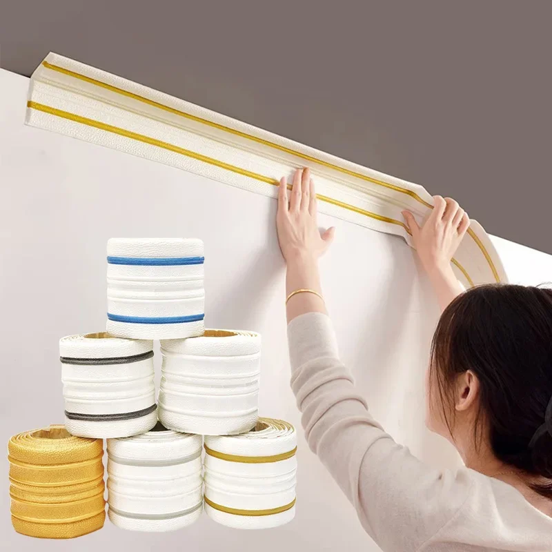 3D Self-Adhesive Foam Wall Panels - Decorative Molding for Ceiling/Baseboard Edges & Corner Trim (DIY Home Decor)