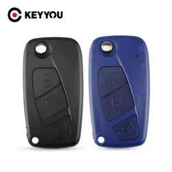KEYYOU 3PCS For FIAT Punto Ducato Stilo Panda Flip Folding Remote Car Key Shell Case Cover SIP22 Blade
