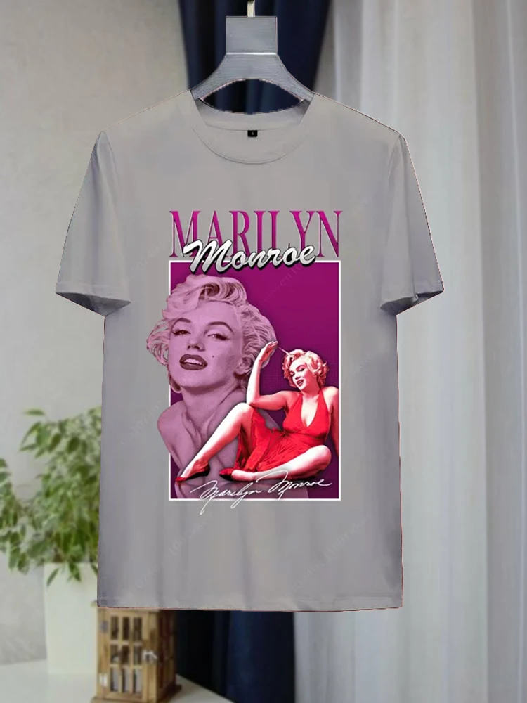 Marilyn Monroe Printed T Shirt Trendy Brand Women Pure Cotton T-shirts Streetwear Summer Female Clothes Casual Hip Hop Clothing