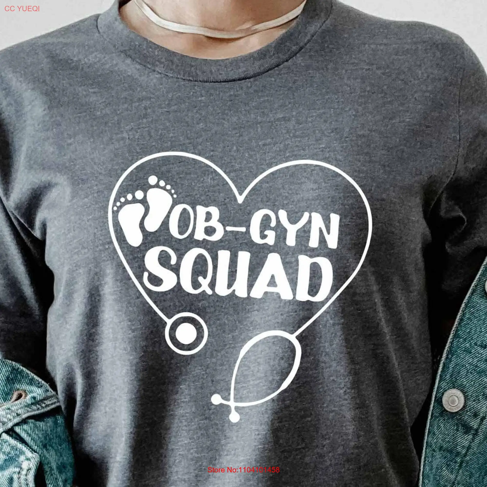 Ob Gyn Squad T Shirt Baby FeeT Obgyn Doctor Medical School Stethoscope Obstetrician GynecologisT long or short sleeves