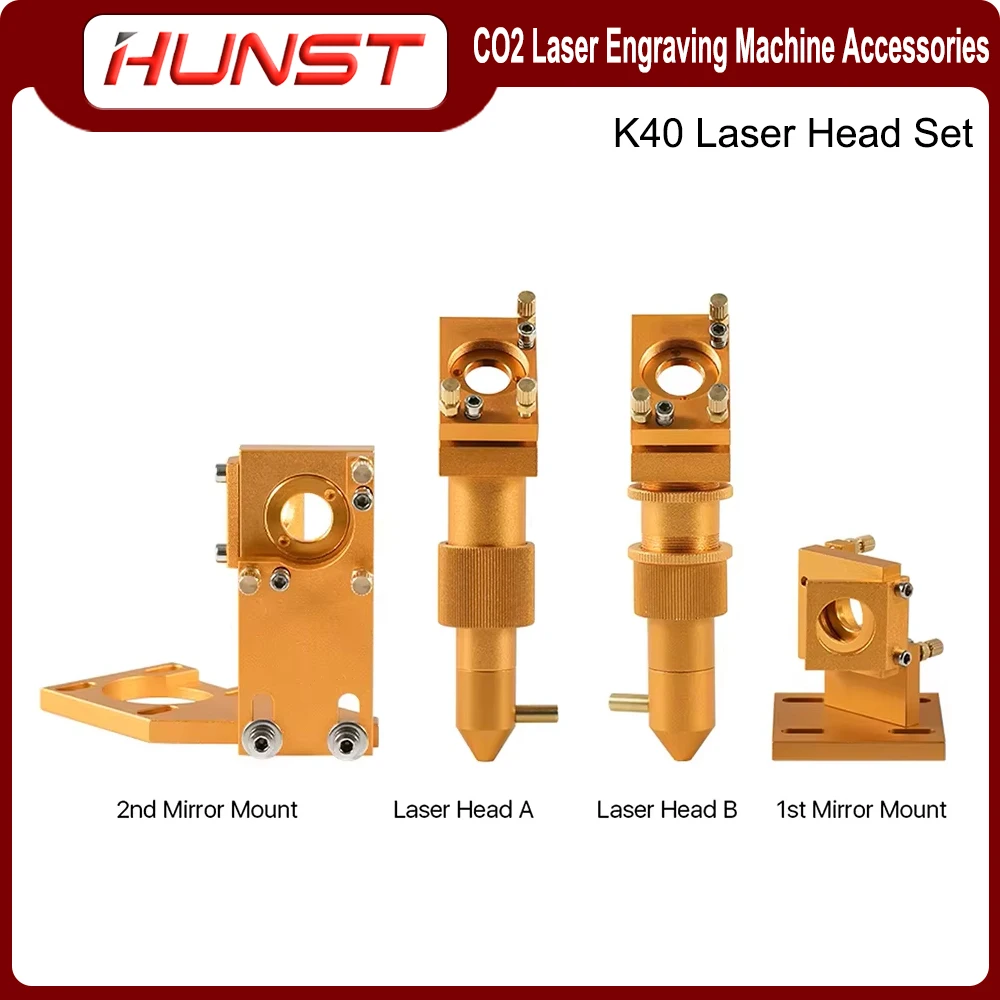 

HUNST K Series CO2 Laser Head Gold Diameter 12/20mm Focal Length: 50.8mm Suitable For 2030 4060 K40 Laser Engraving