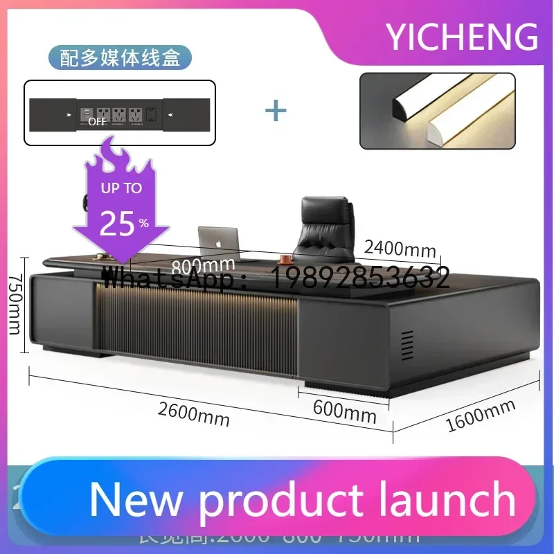 

DF Light Luxury High Quality Office Desk Organizer L Shape Designer Computer Desks Chair Secretary Conference