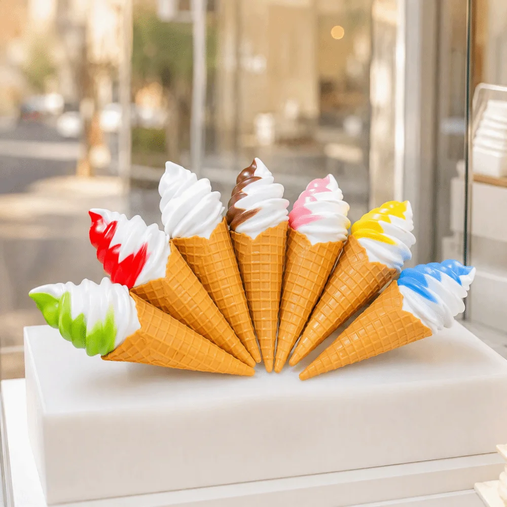 Display Ornament Plastic Artificial Ice Cream Simulation Model Realistic Look Fake Ice Cream Ice Cream Model Window Display