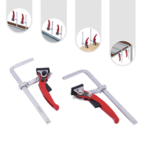 2pcs 40CR Ratchet Clamps Quick Ratchet Track Saw Guide Rail With 160/200mm Holding Capacity and 60mm Depth For Grinding, Cutting