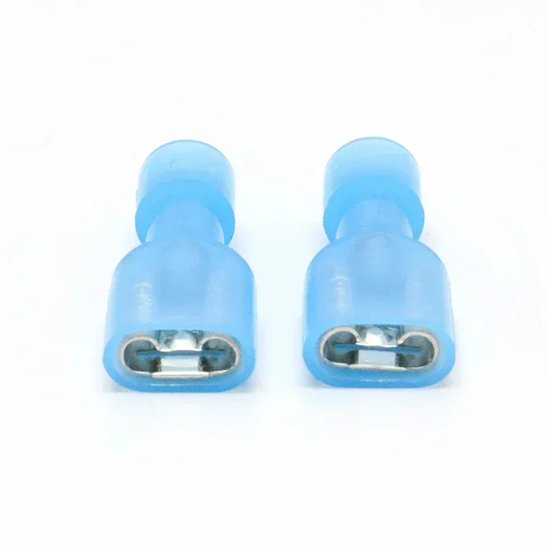 1000pcs Nylon Female Cable Wire Connector FDFN2-250 FDFN2.5-250 Brass Insulated Spade Terminal Joint 16-14AWG Eletrico