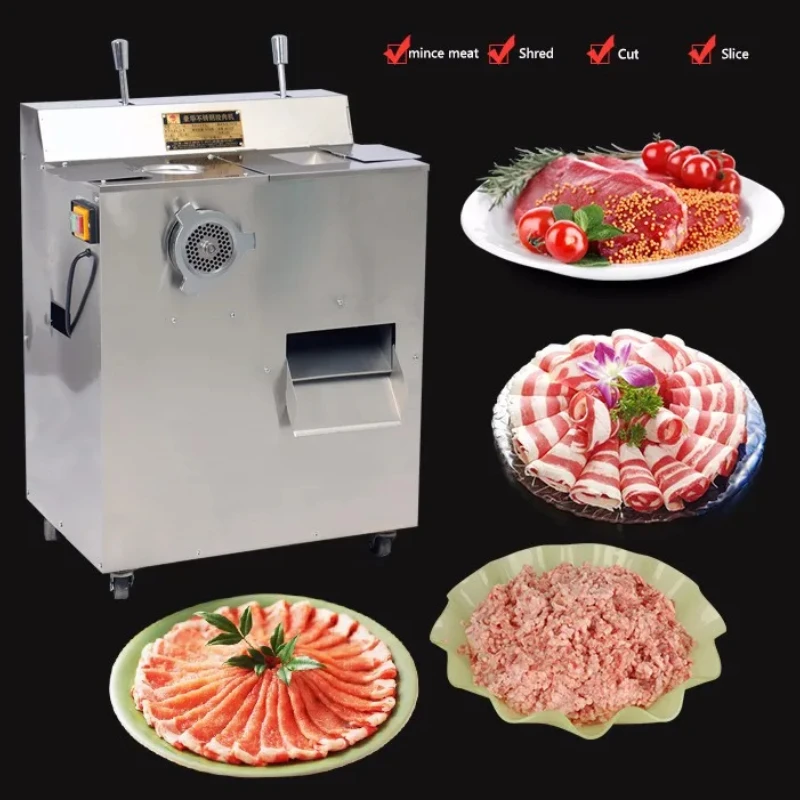 

1500W Electric Meat Grinder Stainless Steel Saussage Maker Multipurpose Kitchen Slicer Commercial Stuff Mincer QRLS-400