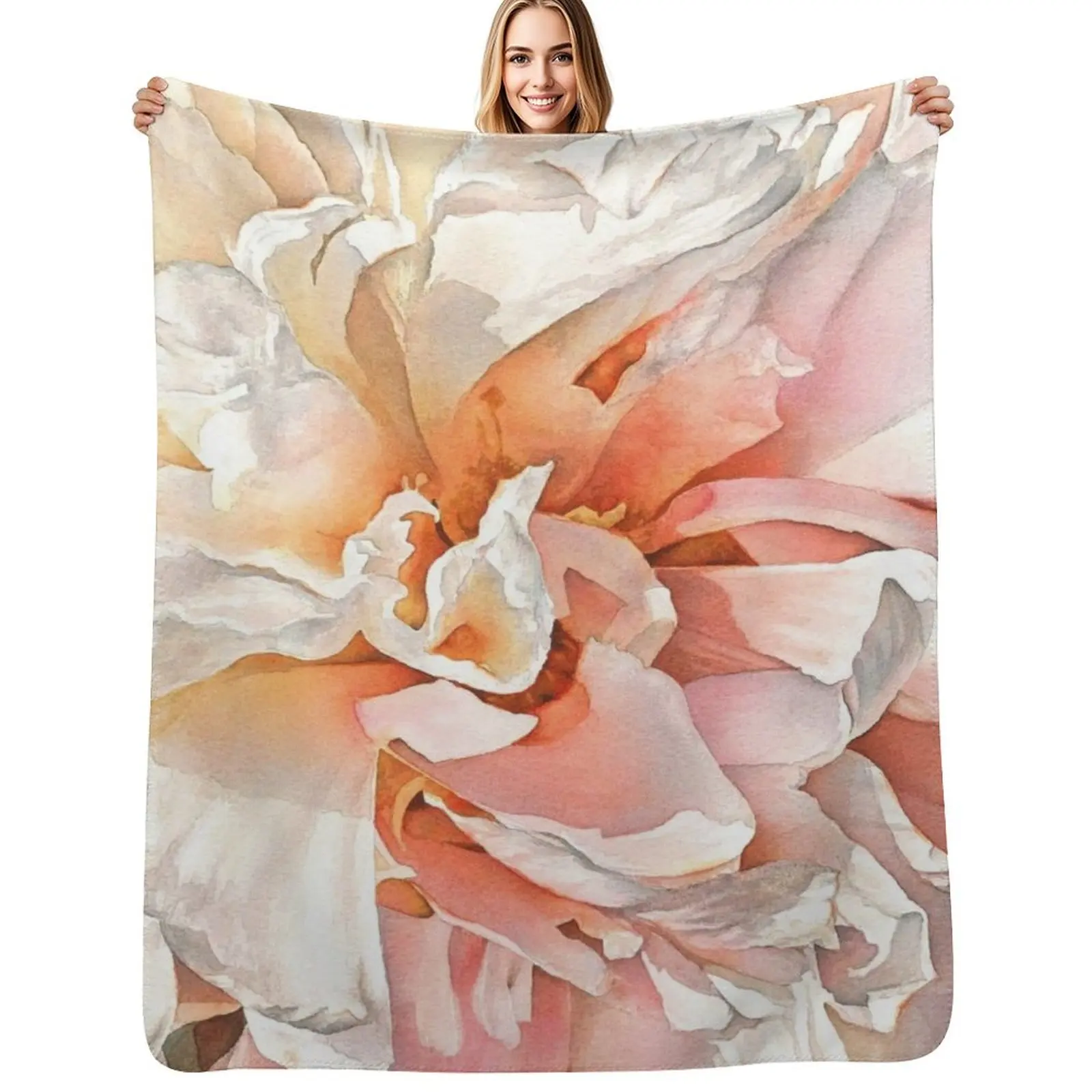 Moon River Watercolor Painting Throw Blanket Polar Nap Thins Stuffeds Loose Soft Plush Plaid Blankets