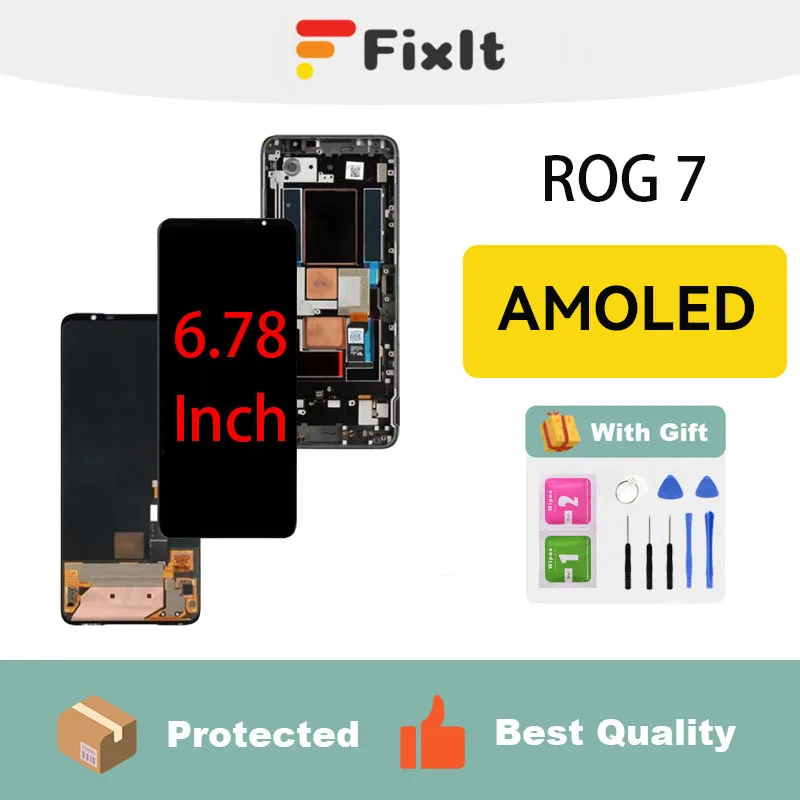 For Asus ROG 7 Display 6.78 Inch Screen Replacement Moblie Phone LCD Display Screen Digitizer Assembly With Repair Tools