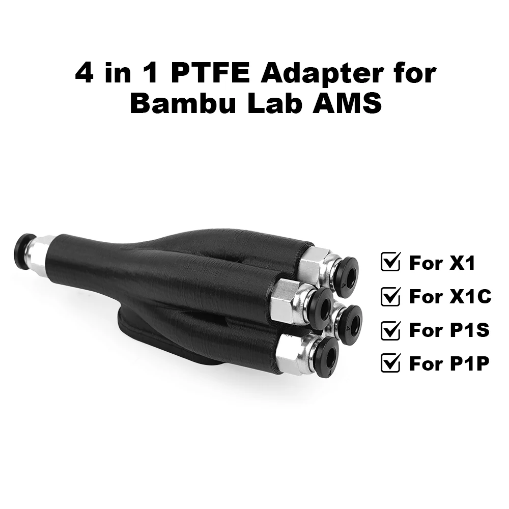 For Bambu Lab 4-in-1 PTFE adapter it can be used to replace the AMS Hub, Nylon material 3D Printer Accessories for Bambu Lab AMS