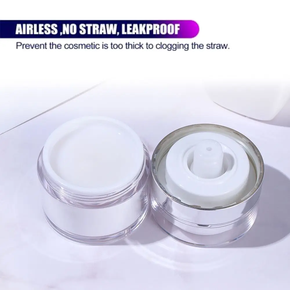 Tool Refillable Travel Cream Airless Sample Vials Squeeze Pump Lotion Container Press Cream Jar Vacuum Bottle Acrylic Cans