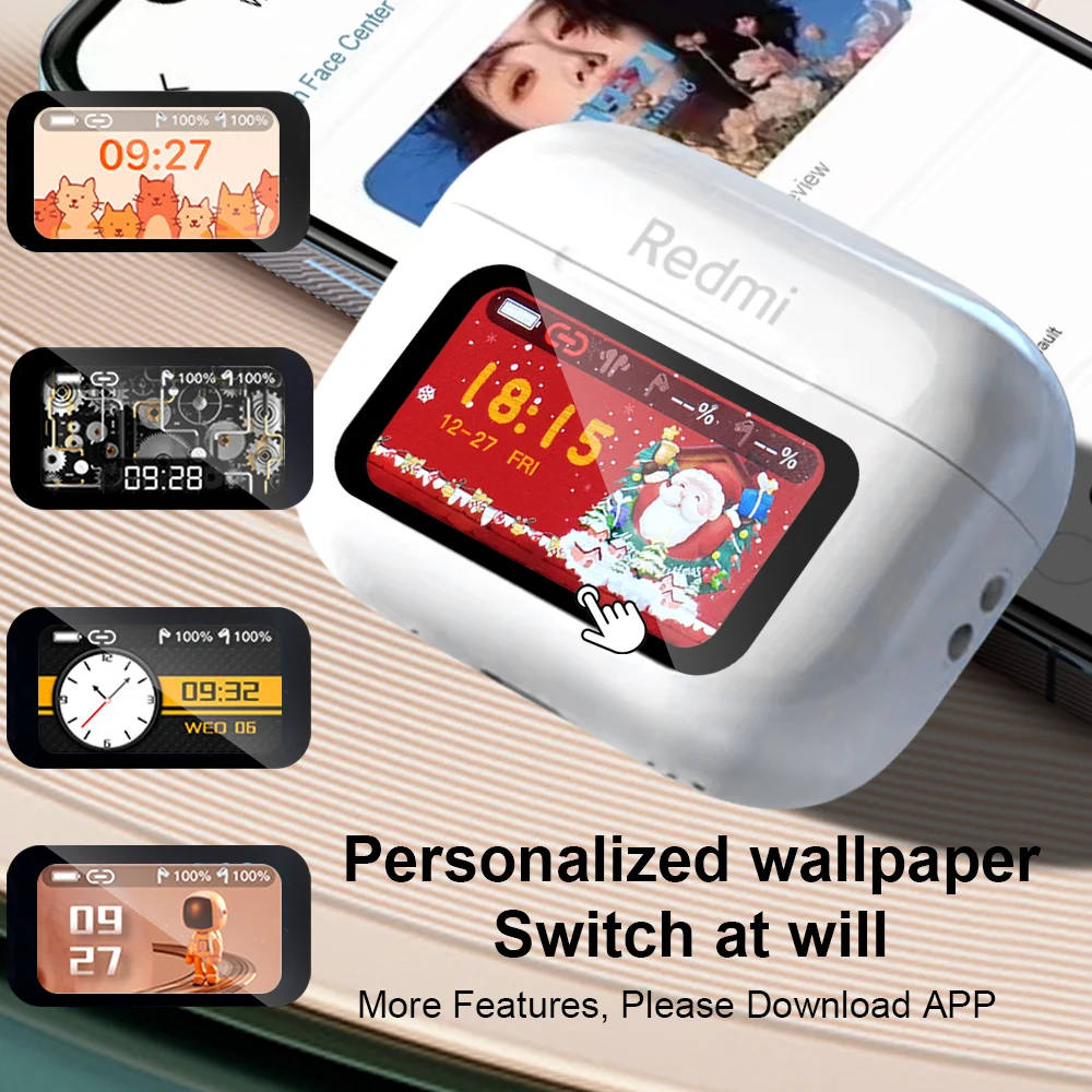 سماعات بلوتوث لاسلكية من Xiaomi ANC للحد من الضوضاء سماعات أذن صوت ستيريو HiFi تعمل باللمس وتحكم سماعات Mijia الأصلية