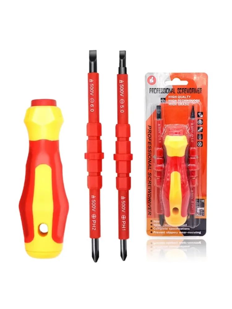 3 In 1 Insulated Screwdriver Set PH1/PH2 Multi-Purpose Screwdriver Electricians Slotted Cross Screwdriver Bit Tools Kit Set