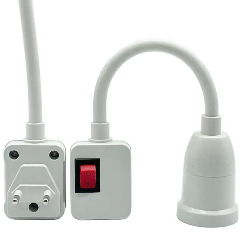 LED Light Bulb E27 Socket Lamp Base Holder Adapter Converter With Switch EU US UK Plug Energy Saving Lampada for Table