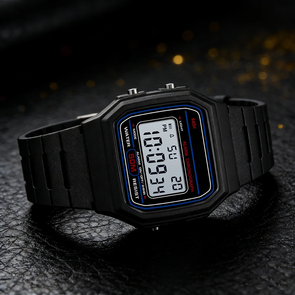 

Студенческие часы Модные повседневные спортивные часы Простые квадратные светодиодные цифровые электронные часы Мужские часы