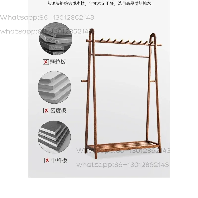 Solid Wood Clothes Rack Floor Multifunctional Coat   Hanger Hanging