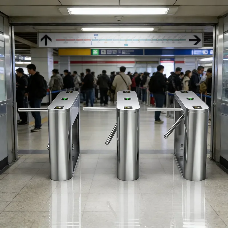 Access Control Tripod Turnstile High Security Arm Guardrail Intelligent Automatic 304 Stainless Steel Revolving Gate