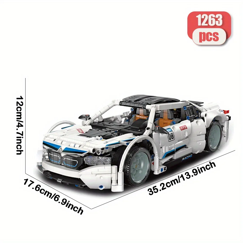 تكنيك الرياضة سباق السيارات 1263 قطعة اللبنات مجموعة عالية التقنية سباق السيارات نموذج الطوب السنة الجديدة عيد الميلاد هدايا عيد الميلاد