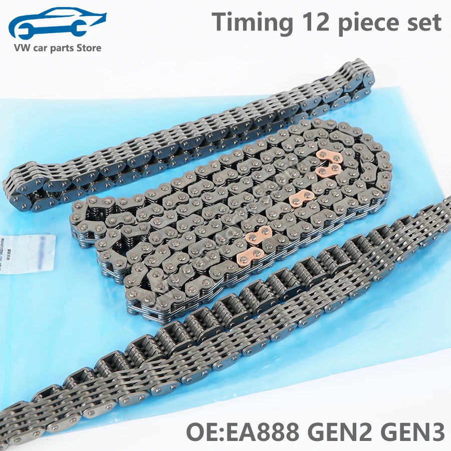 Timing Chain Kit (12 PCS) for AU-DI A3 A4 A5 A6 Q5 TT Allroad/ Beetle EOS GTI Jetta Passat Tiguan CC Golf 1.8 2.0 TSI06H105209A