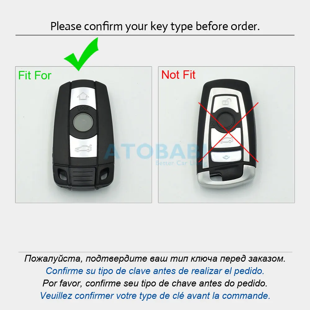 Leather Car Key Case Keychain Holder For BMW 1 3 5 Z Series E81 E87 E88 E90 E91 E92 E93 E60 E61 E70 E89 Smart Remote Fobs Cover