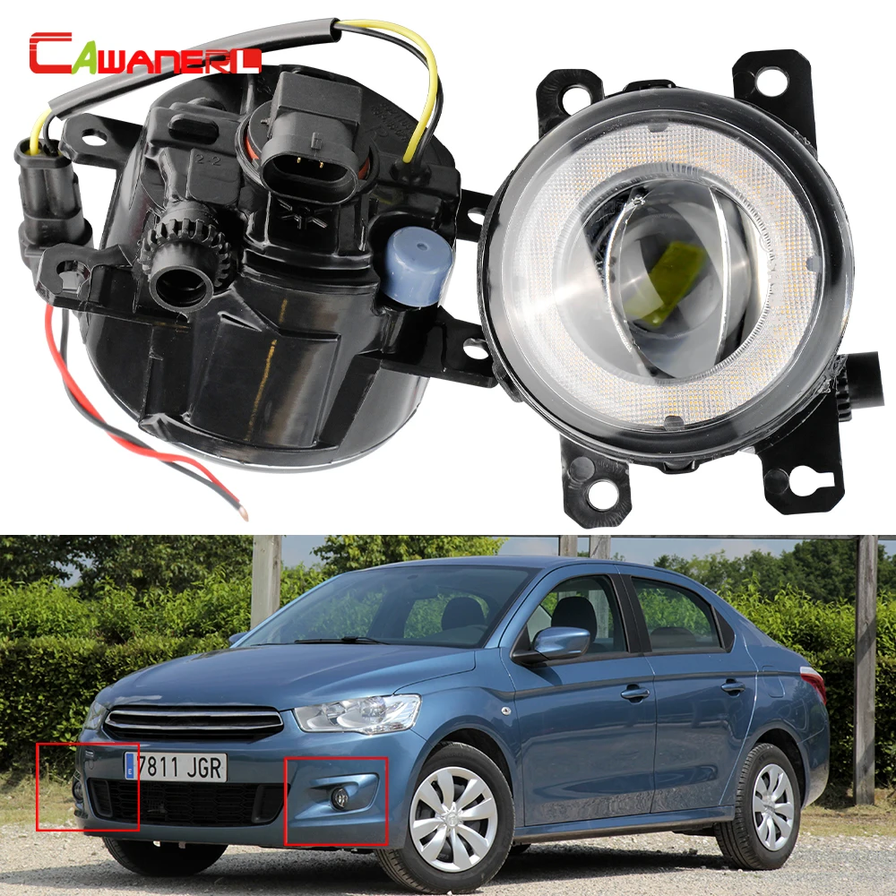 

2 X Angel Eye LED Fog Light 30W H11 Car Front Bumper Fog DRL Daytime Running Lamp 12V For Citroen C-Elysee Celysee 2012-2021