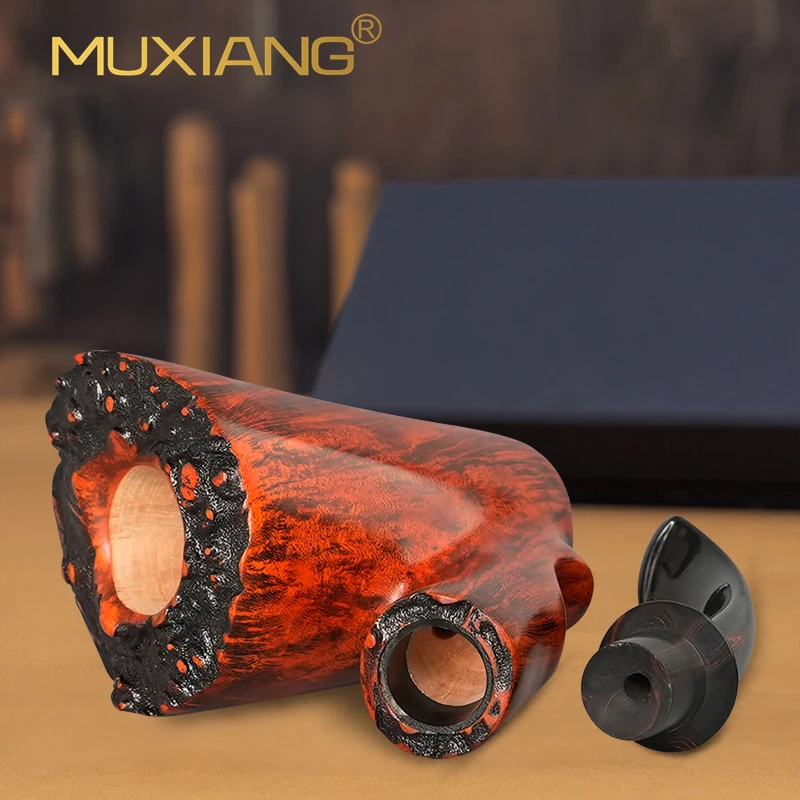 MUXIANG handmade Briar Tobacco Pipes Hand Carved Pipes Cumberland Mouthpieces Free Style Pipes Christmas Gift smoking wood pipe