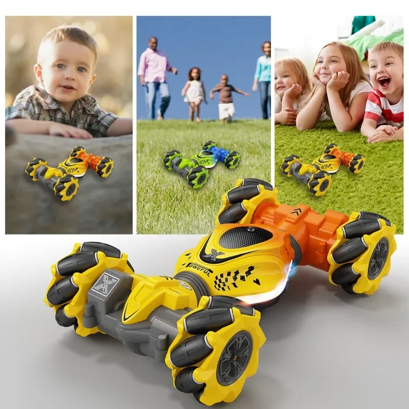 kawaii 18cm dual mode gesture sensing mini rc cars,2.4G remote control car,double side stunt car twist car,kids toys,funny gift