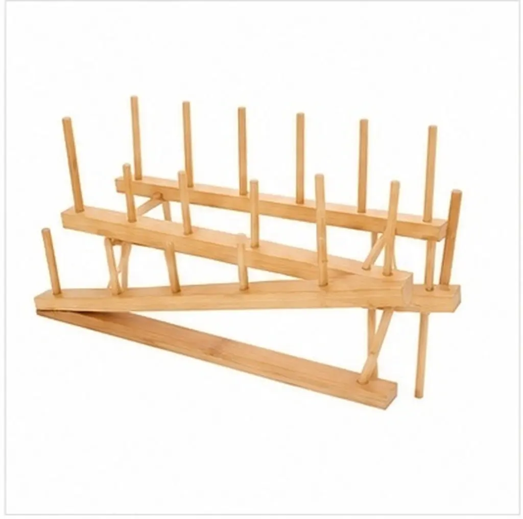 2Pcs 5 Tier Wooden Display Shelf Desktop Organizer Rack for Books Artwork Photos Records Magazines Platters Home Studio Space