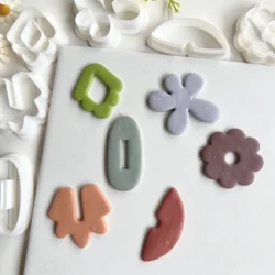 Simple Geometric Shape Polymer Clay Molds Floral Flower Clay Earring Cutters Soft Pottery Dangle Jewelry Pendant Cutting Tools