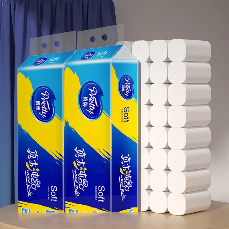 12 Rolls Of Whole Box Roll Paper With 5 Layers Of Thickened Core Roll Toilet Paper