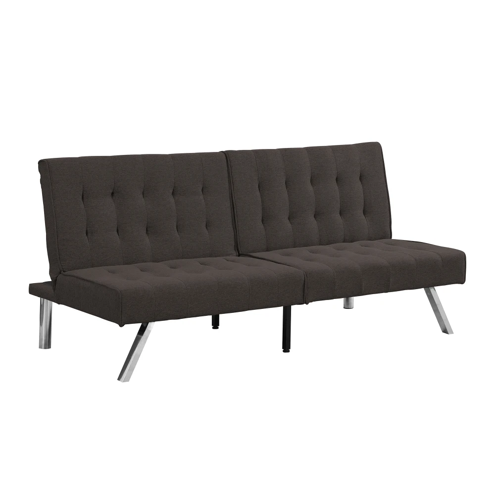 HOLZRAHMEN, EDELSTAHLBEIN, FUTON, SOFA-BETT Espresso
