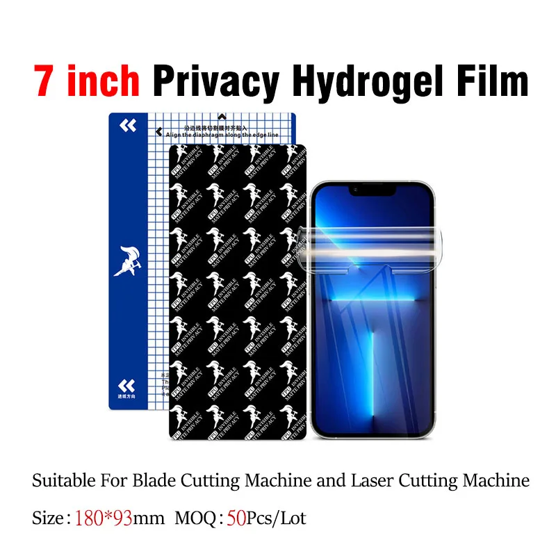 

50pcs Privacy Matte Hydrogel Film for Mechanic Curved Screen Protector For Any Cutting Machine Flexible Anti Spy Film 7Inch TPU