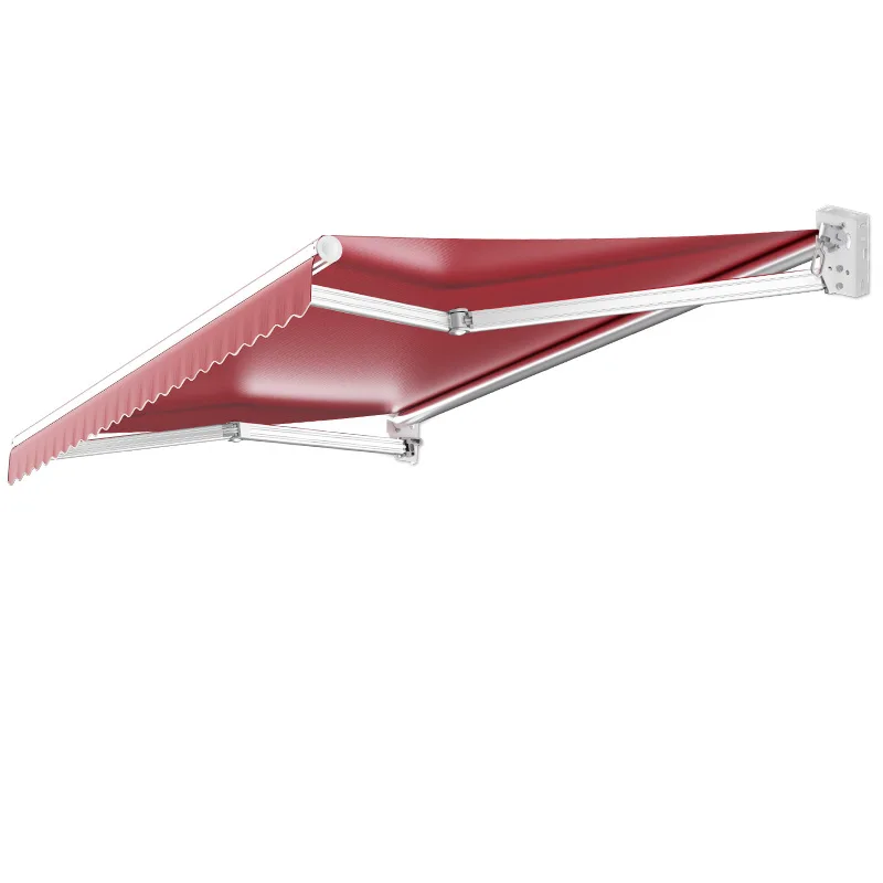 Awning Retractable folding hand-cranked electric awning Balcony Outdoor tarpaulin Facade Retractable awning
